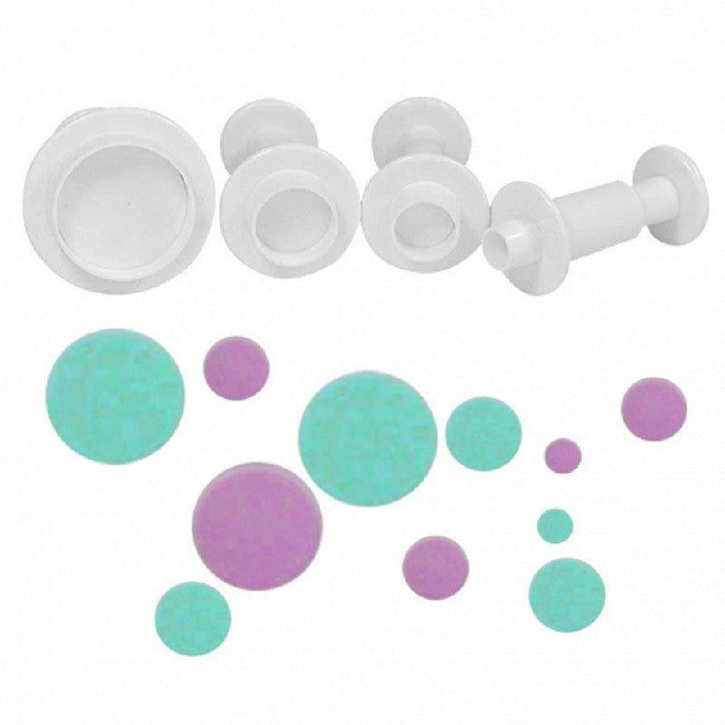 Set 4 round circle plunger cutters