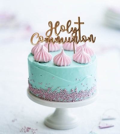 Rose Gold Metal First Holy Communion pick topper