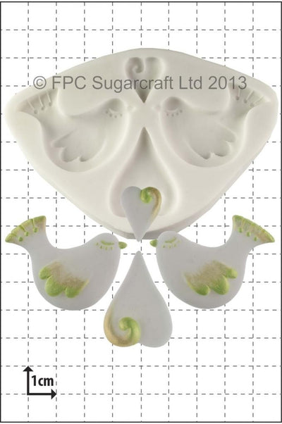 Love Birds and Hearts silicone mould