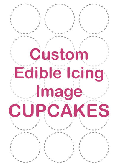 Custom edible icing image 15 CUPCAKES 2 inch 5cm diameter