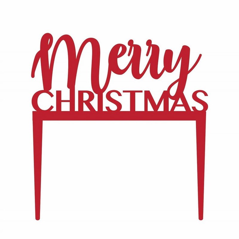 Merry Christmas red acrylic cake topper