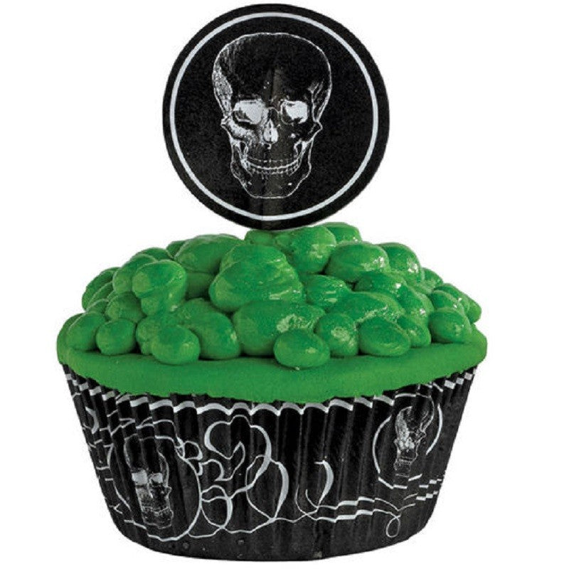 Halloween cupcake combo papers and picks Pick your poison SKULLS