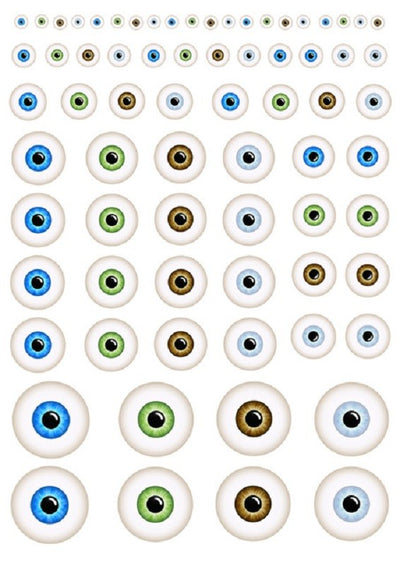 A4 Edible icing image coloured eyes eyeball pairs