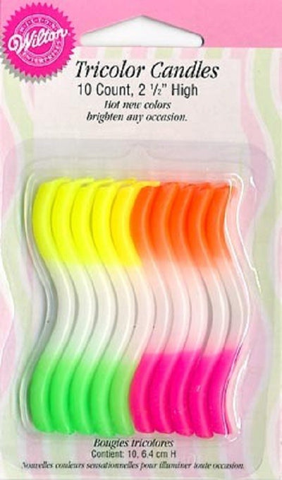 Tricolour Hot Neon wavy candles