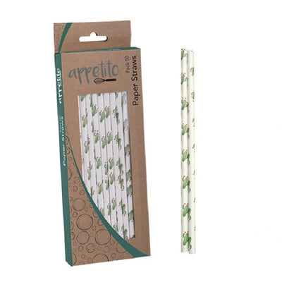 Paper straws Cactus design 50 pack