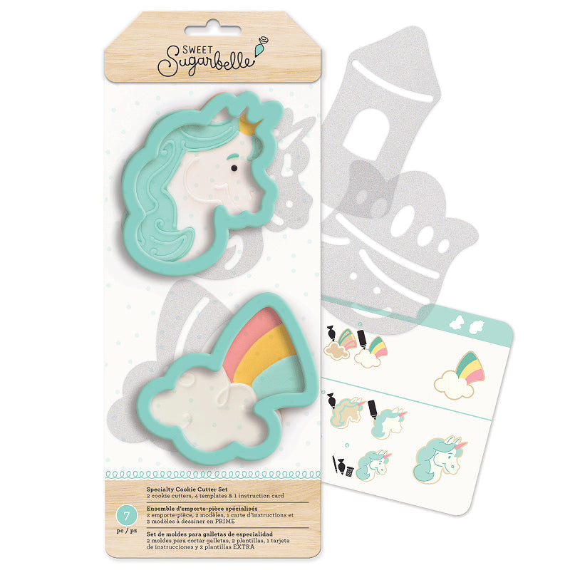 Sweet Sugarbelle Unicorn and Rainbow Cloud Enchanted cookie cutter set 2 cutters