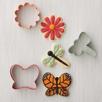 Spring Flower Cookie Cutter Set of 3 Flower Butterfly Dragonfly