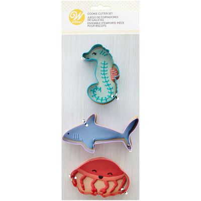 Under the Sea cookie cutter set 3 Jellyfish shark seahorse