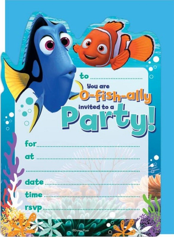 Finding Nemo and Dory party invites (16) invitations