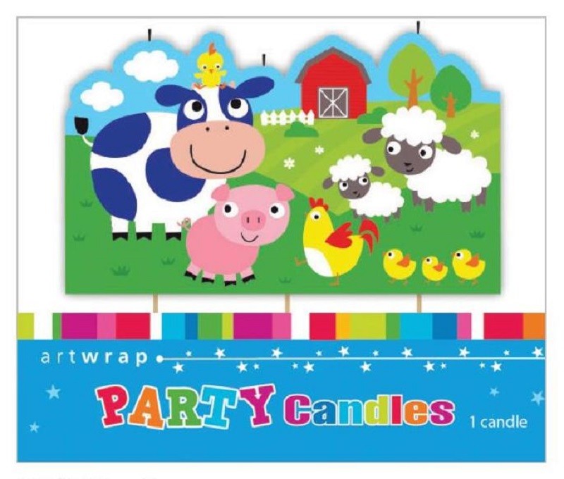 Farm Animals feature birthday candle