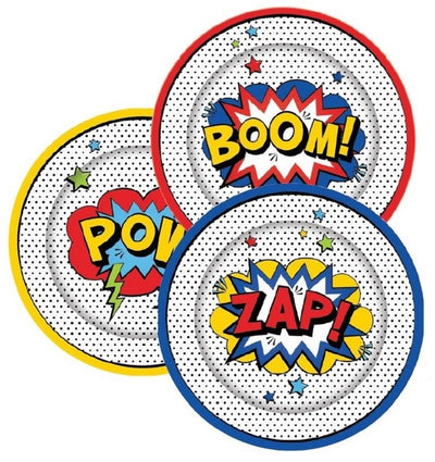 Comic Book Super Heroes party plates (8)