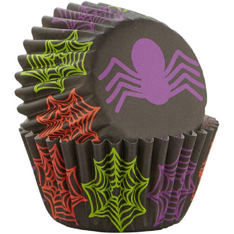SPIDER and web MINI CUPCAKE LINERS 100 pack