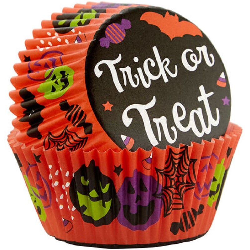 Halloween standard cupcake papers Trick or Treat jack o lantern pumpkins