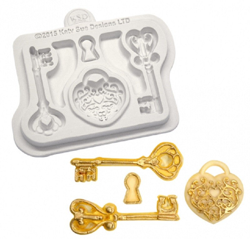 Decorative Keys and Locket silicone mould by Katy Sue