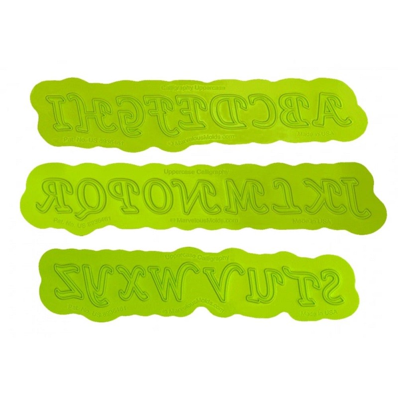 FLEXABET Calligraphy Uppercase Alphabet Letters ONLAY by MARVELOUS MOLDS