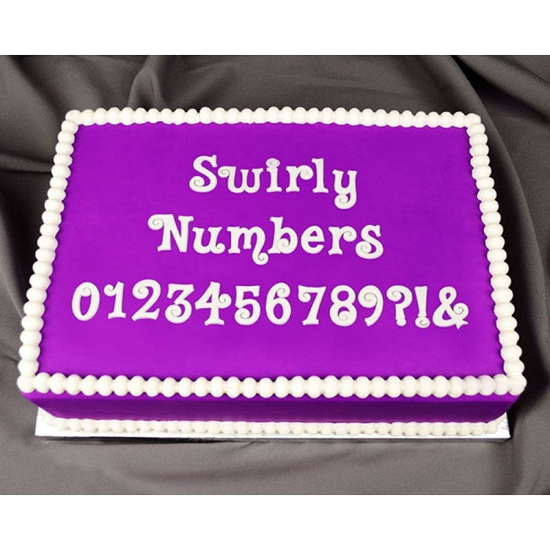FLEXABET Swirly Numbers and Symbols ONLAY by MARVELOUS MOLDS