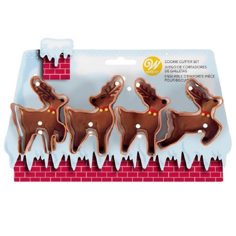 Set 4 reindeer cutters by Wilton