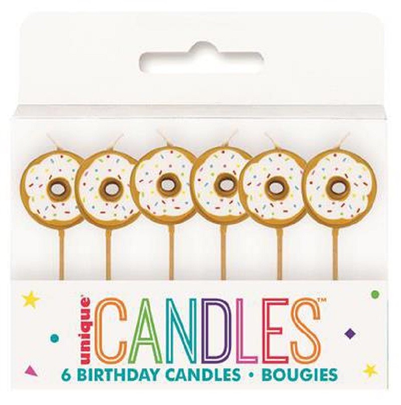 6 donut pick candles
