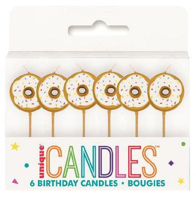 6 donut pick candles