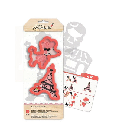 Ooh La La French poodle and Eiffel tower cookie cutter set