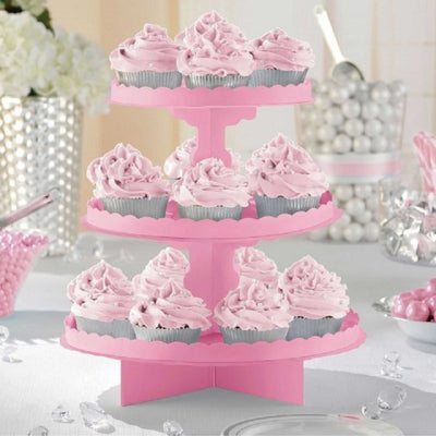 3 TIER CUPCAKE TREAT STAND Pink