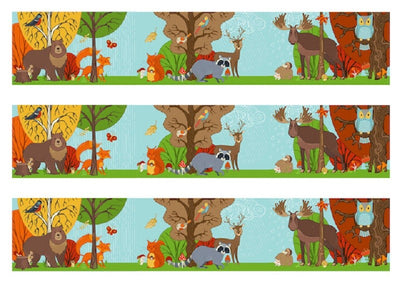 Edible icing image CAKE STRIPS Forest Woodland animals
