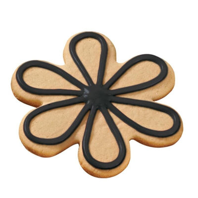 example of finished cookie using Wilton Black Cookie Icing
