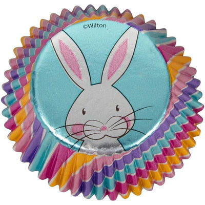 Easter Bunny face standard foil cupcake papers