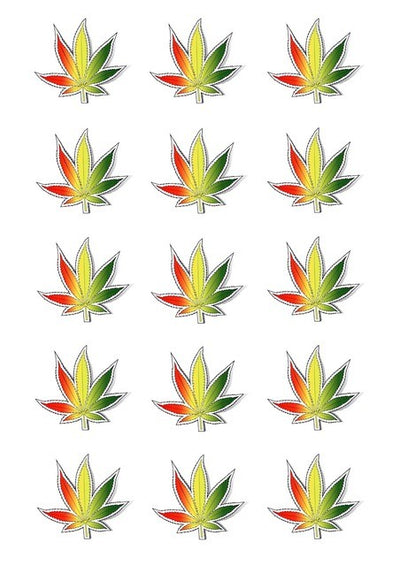 Design Sheet edible image Marijuana leaf