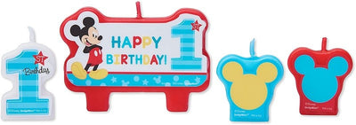 Mickey Mouse 1st Birthday candle kit set of 4