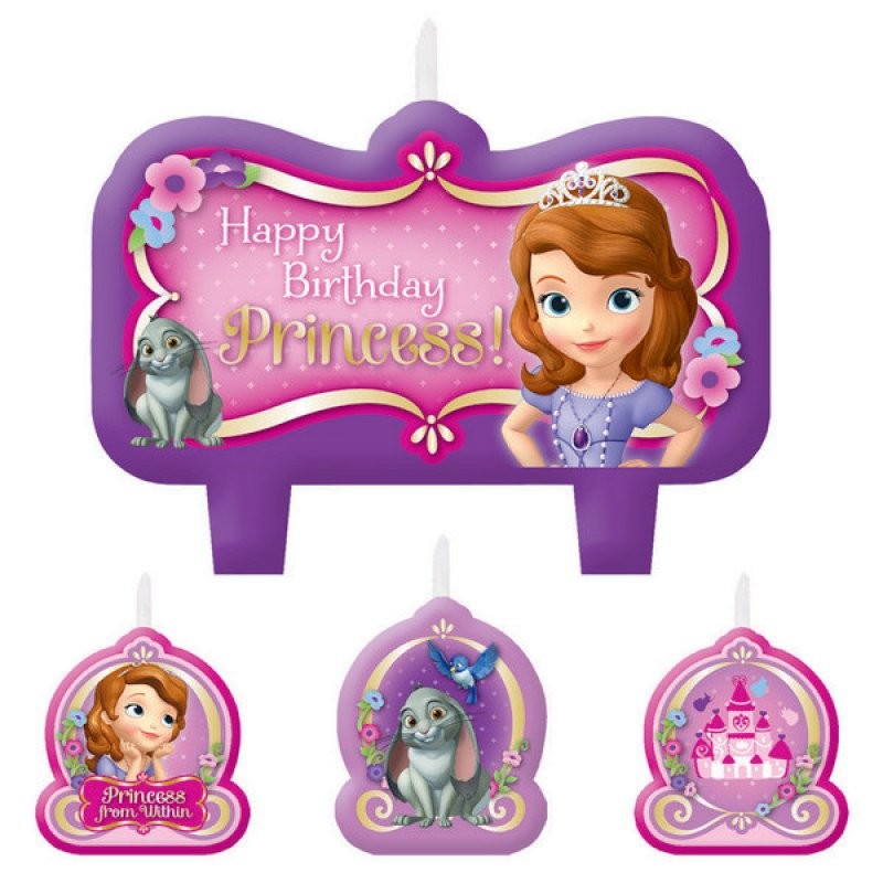 Sofia the First candles set of 4