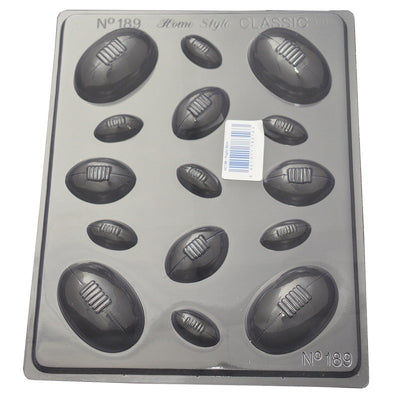 Rugby ball balls chocolate mould asstd sizes