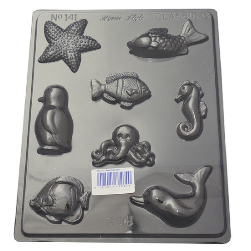Sea Creatures chocolate mould fish starfish penguin seahorse