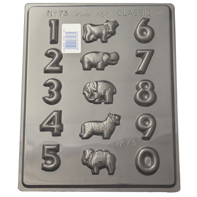 Numbers with Zoo animals chocolate mould