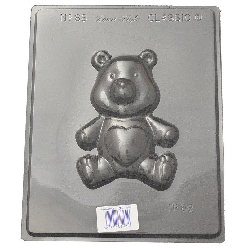 Teddy Bear with heart on tummy chocolate mould