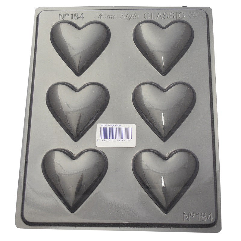 Hearts large plain chocolate mould
