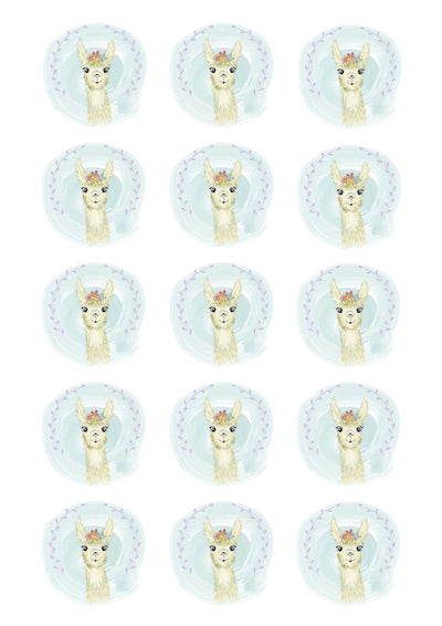 Design Sheet edible image Llamas