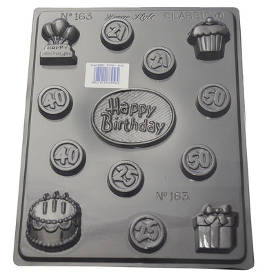 Birthday Celebrations age cake balloons chocolate mould