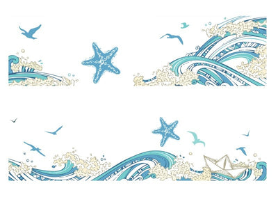 A3 Edible icing image sheet Starfish and waves strips