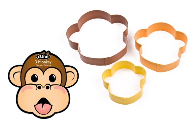 Nesting set of 3 monkey cookie cutters