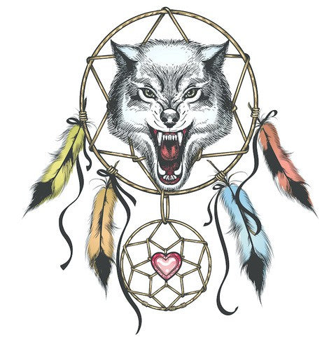 Edible icing image Wolf dream catcher