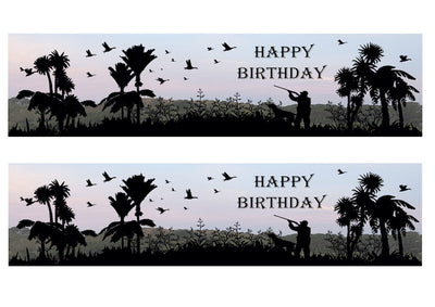 A3 Edible icing image sheet Happy Birthday Hunting scenes by ibicci