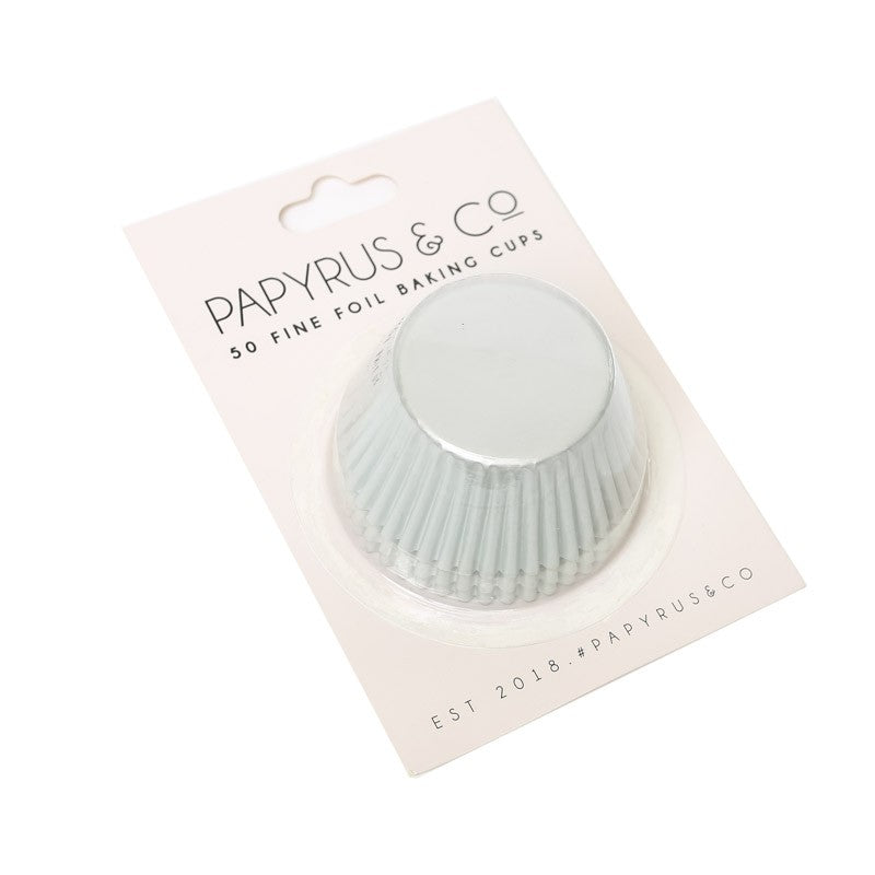 Foil baking cups white 50mm x 35mm (50) cupcake papers