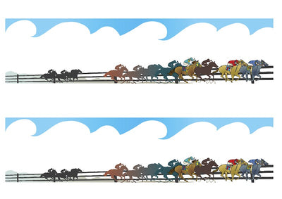 A3 EDIBLE ICING IMAGE SHEET Horse racing with Jockey