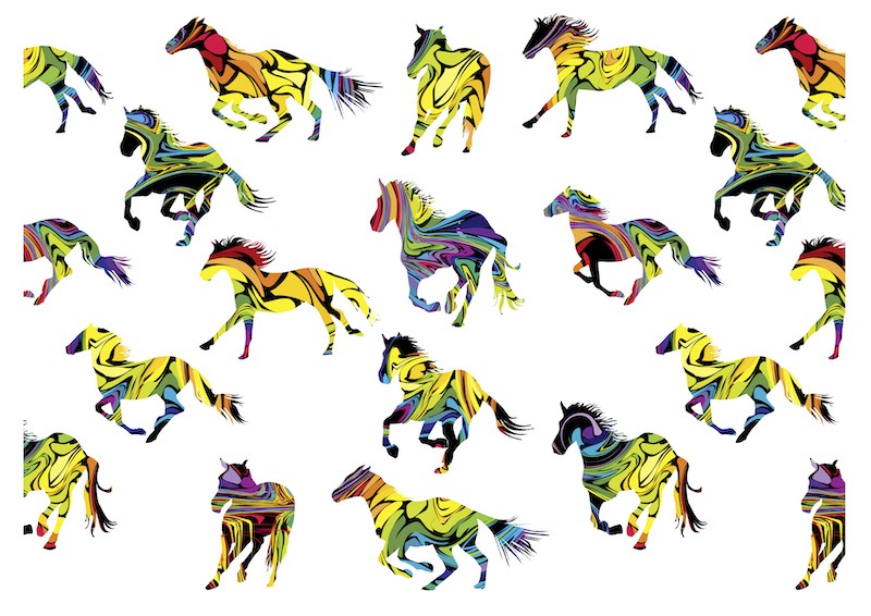 A4 Edible icing image Rainbow Horses
