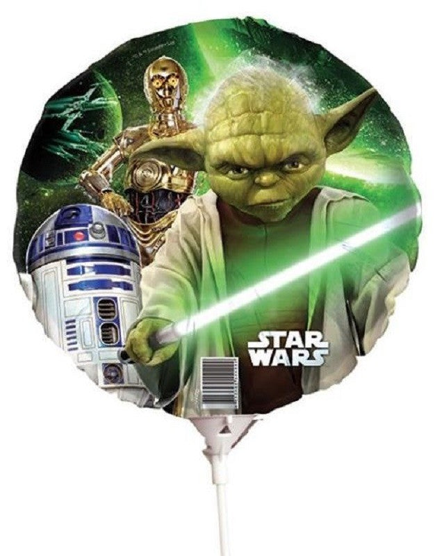 Foil Balloon on stick Air or Helium Yoda Star Wars