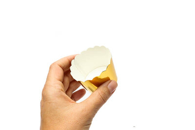 Gold foil straight sided cupcake papers baking cups