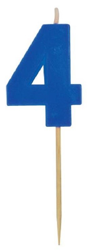 4cm coloured number candle 4