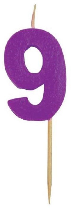 4cm coloured number candle 9