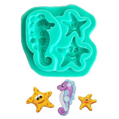 Cute seahorse and starfish silicone mould